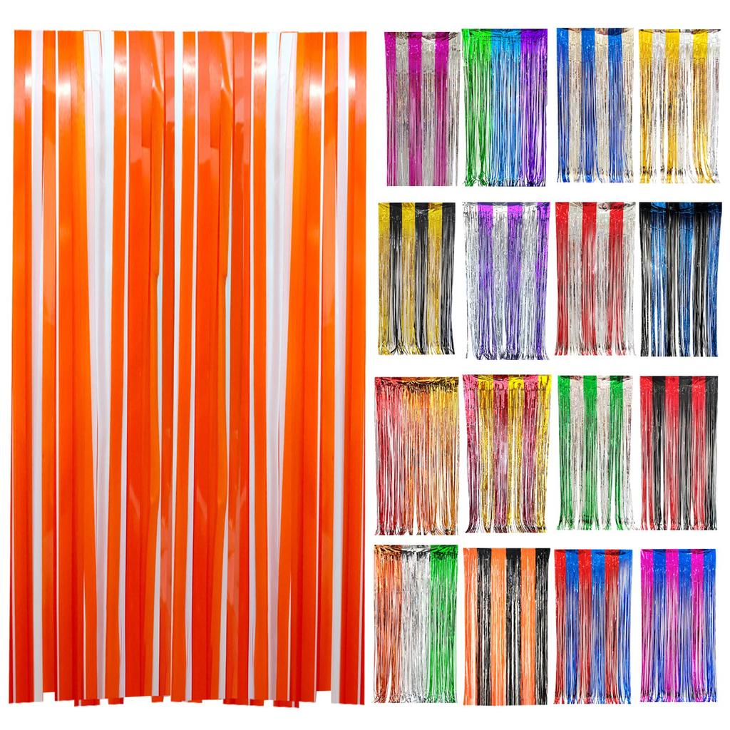 Double Pinyin Foil Fringe Curtains, Party Decorations Metallics Streamers, Party Photo Booth Backdrops For Birthday Wedding Engagement Bridal Shower