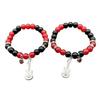 Черные Красные Белые Браслеты из Бусин с Подвеской Летучая Мышь Кошка Роза/Гитара Сердце Цепочка на Запястье Браслет Уникальные Подарки для Пар