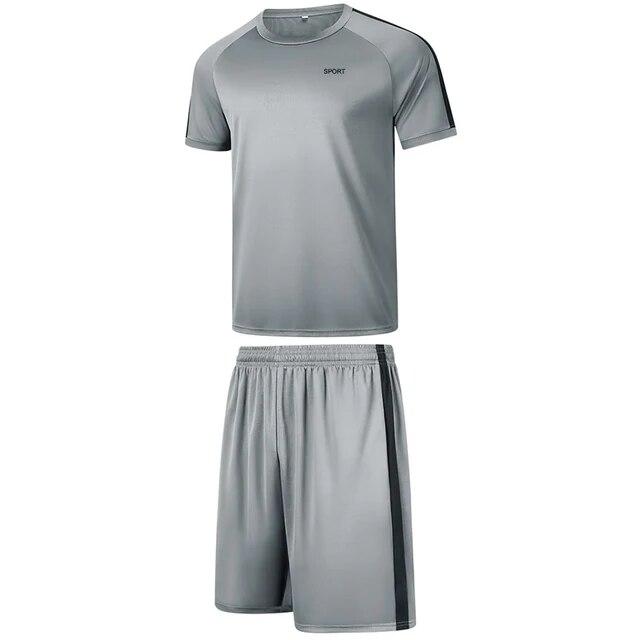 Мужской комплект летней спортивной одежды, комплект спортивной футболки и шорт, повседневные спортивные шорты с короткими рукавами, костюм, одежда для волейбола и бадминтона