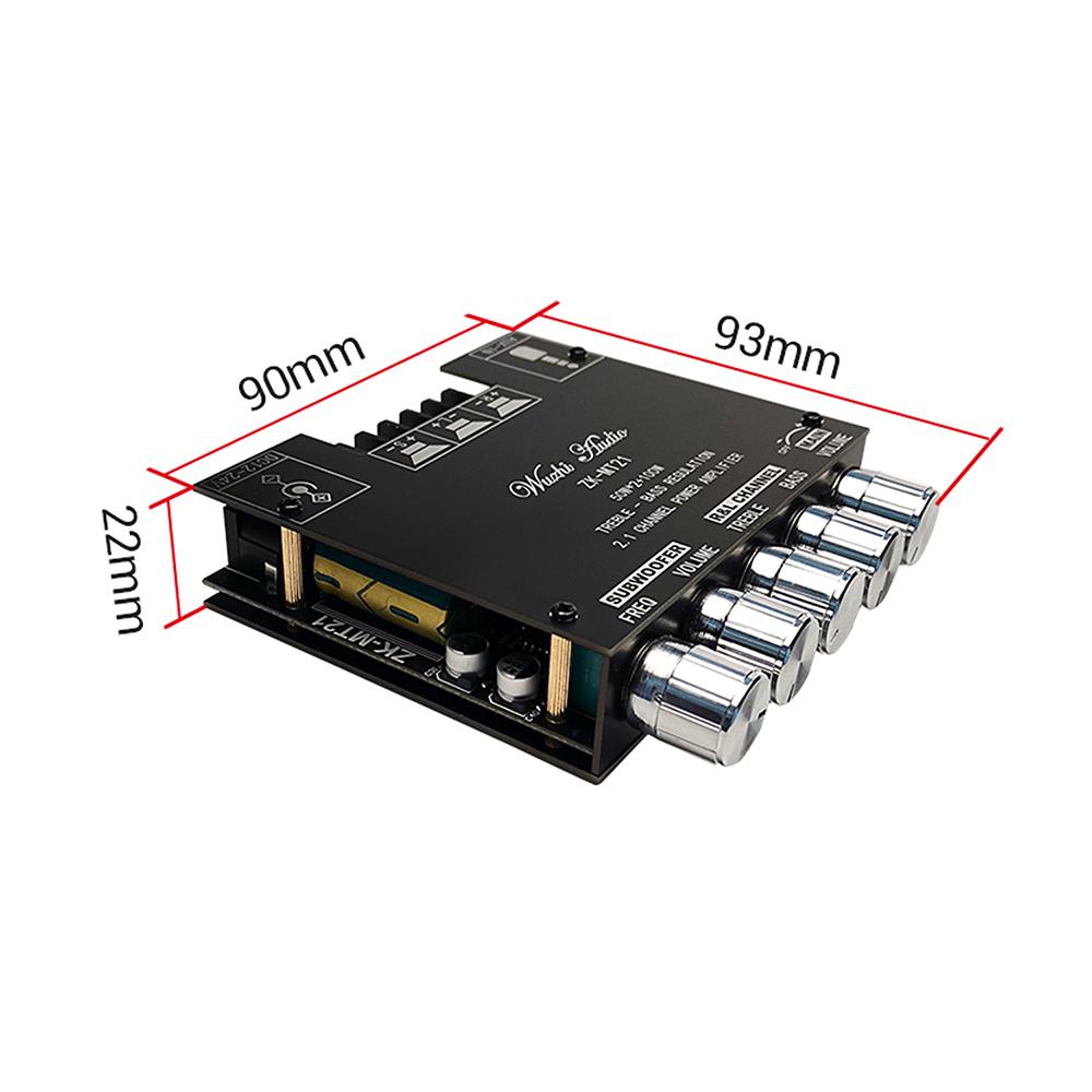 ZK-MT21 2.1 Channel Bluetooth 5.0 Subwoofer Amplifier Board 100W+50W+50W Power Audio Stereo Amplifier Board Bass AMP AUX