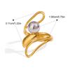 Yori Fashion Кольцо геометрическое полое из нержавеющей стали с шариком, покрытие PVD 18K, индивидуальные ювелирные аксессуары, подарок