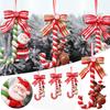3Pcs Christmas Candy Cane Ornaments, Santa Claus Snowman Holding The Candy Cane With Bowknot Cute Pendant Baubles