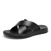 Men's Leather Sandals 2024 Summer Quality Beach Slippers Casual Shoes Flat Bottomed Outdoor Beach Shoes Large Size 45