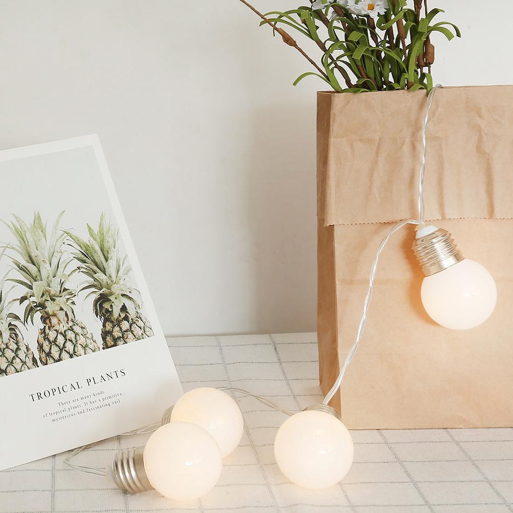 1.5m 10LED Milk White Bulb String Lights Decoration Lamp for House Courtyard Christmas Festival