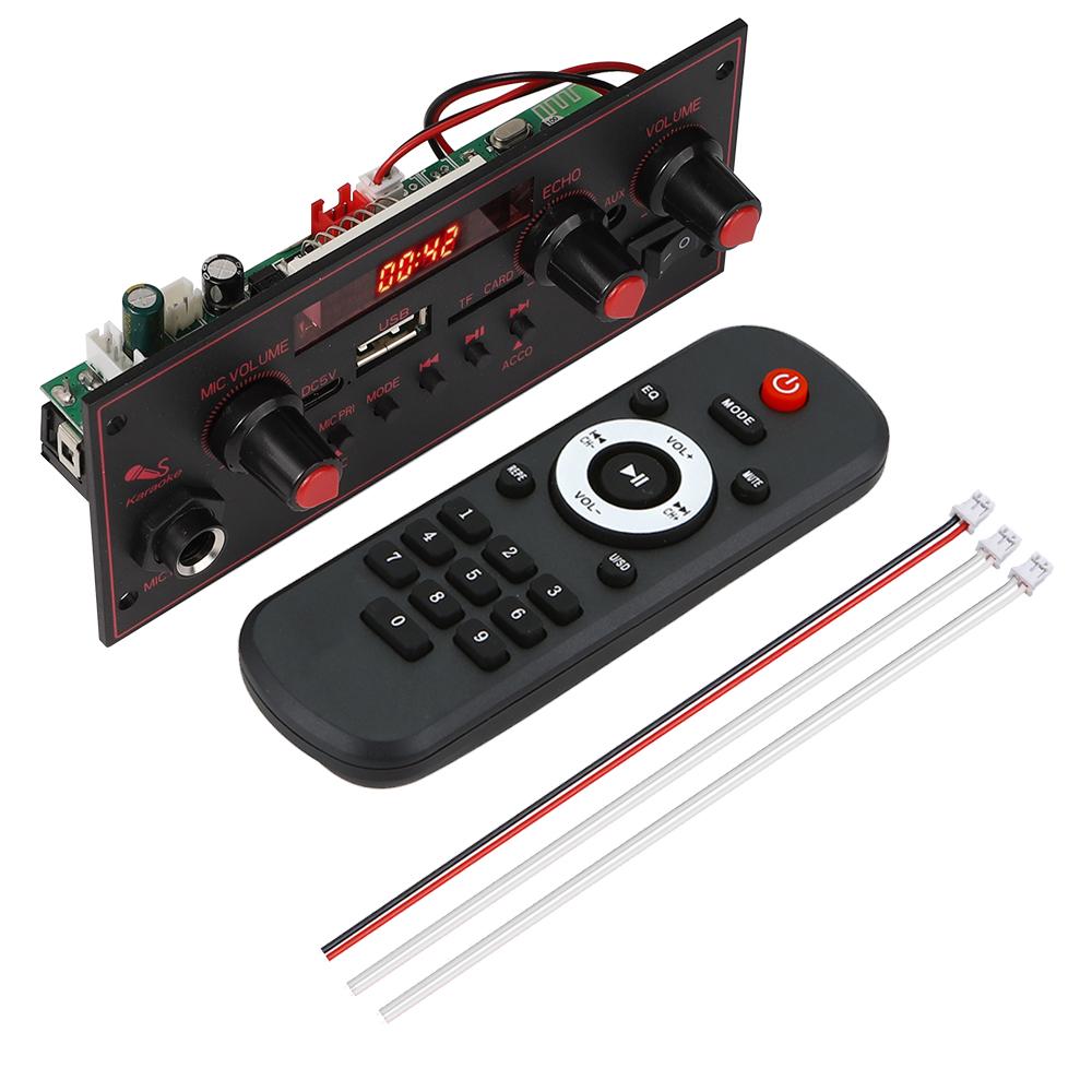 20 Вт усилитель постоянного тока 5 В MP3 WMA WAV декодер плата Bluetooth аудио модуль поддержка 6,5 мм микрофон FM-радио TF USB автомобильный аудио музыкальный плеер динамики DIY