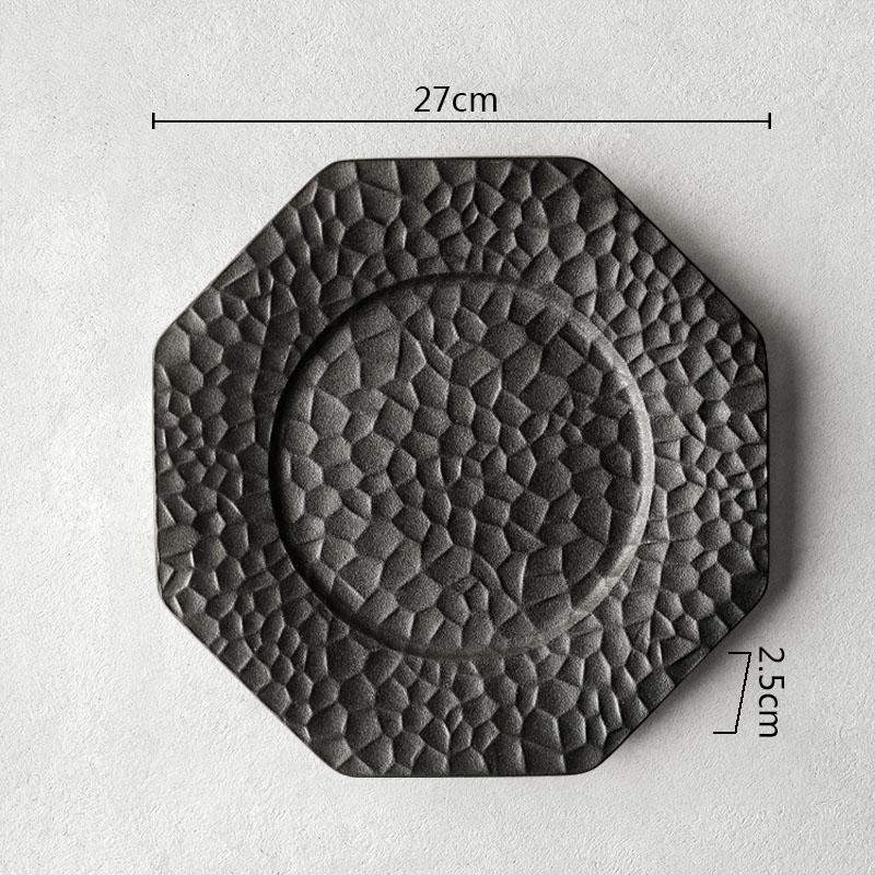 Ceramic Dinner Plate Restaurant Irregular Texture Flat Plate Steak Plate Pasta Plates Dessert Plates Snack Plates Home Tableware