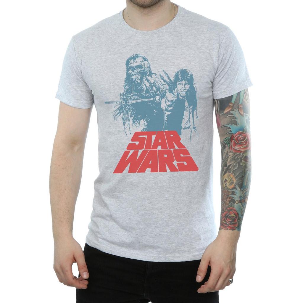 Star Wars Mens Han Solo Chewie Duet T-Shirt