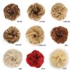 Messy Scrunchies Synthetic Hair Bun With Elastic Band Natural Fake Hair Tie Pieces Ponytail Colored Black Purple Pink Green Gray For Woman Chignon