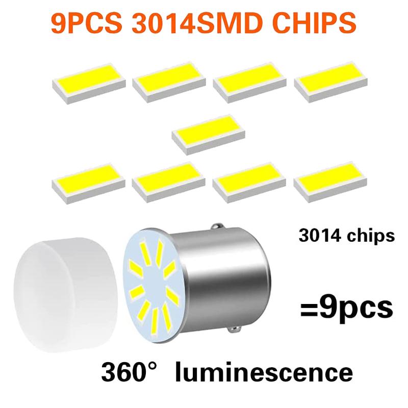 2/4/6/8/10 PCS P21W BA15S 1156 P21W BAY15D 1157 LED Bulb 12V 600LM 6500K White Super Bright Car Turn Signal Brake Parking Lights Back Up Lights 1