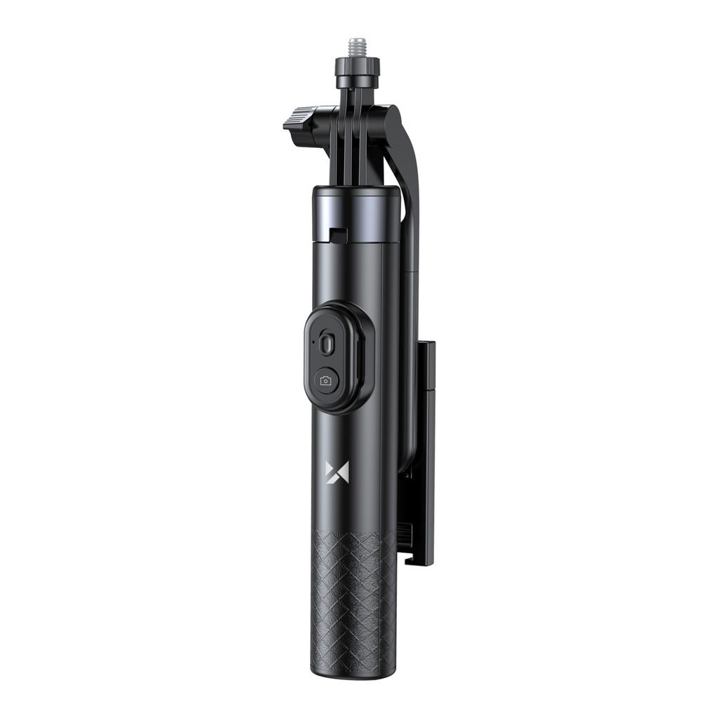 Selfie stick with smartphone holder, telescopic tripod 1.7m - black