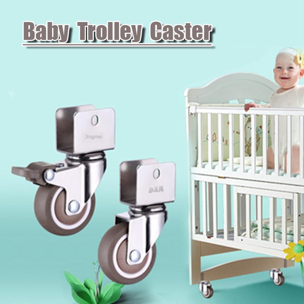 Roller for Trolley Household Accessory Baby Crib Furniture Casters Wheels Bed Wheels Swivel Caster