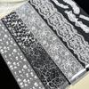 10Rolls Retro White Black Lace Transfer Nail Foil Stickers Lace Floral French Nail Decals Starry Sky Foils Nail Decorations T@2Y