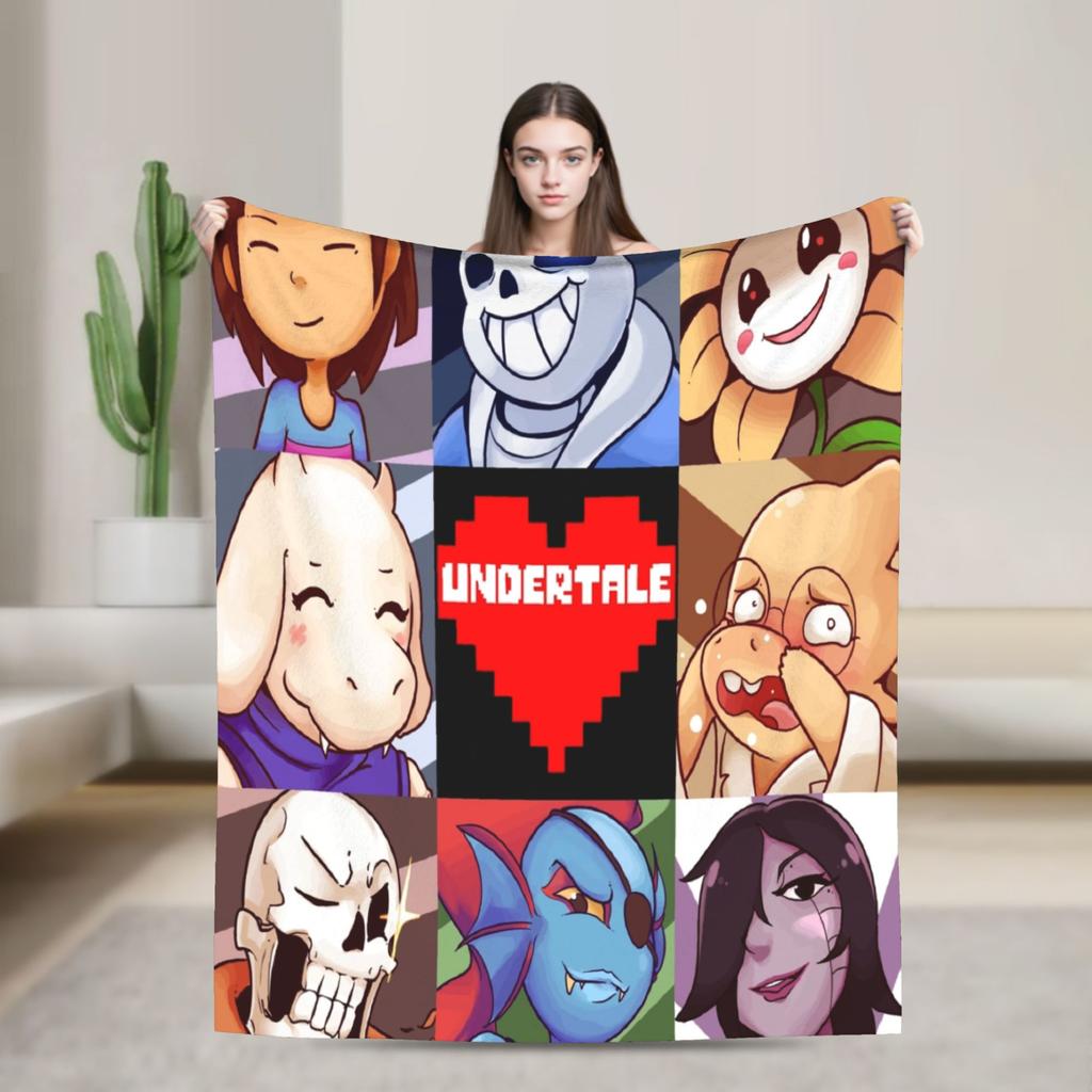 Undertale Санс Игровые Пледы Фланелевый Текстиль Декор Многофункциональный Легкий Плед для Постели Дивана Плюшевое Тонкое Одеяло