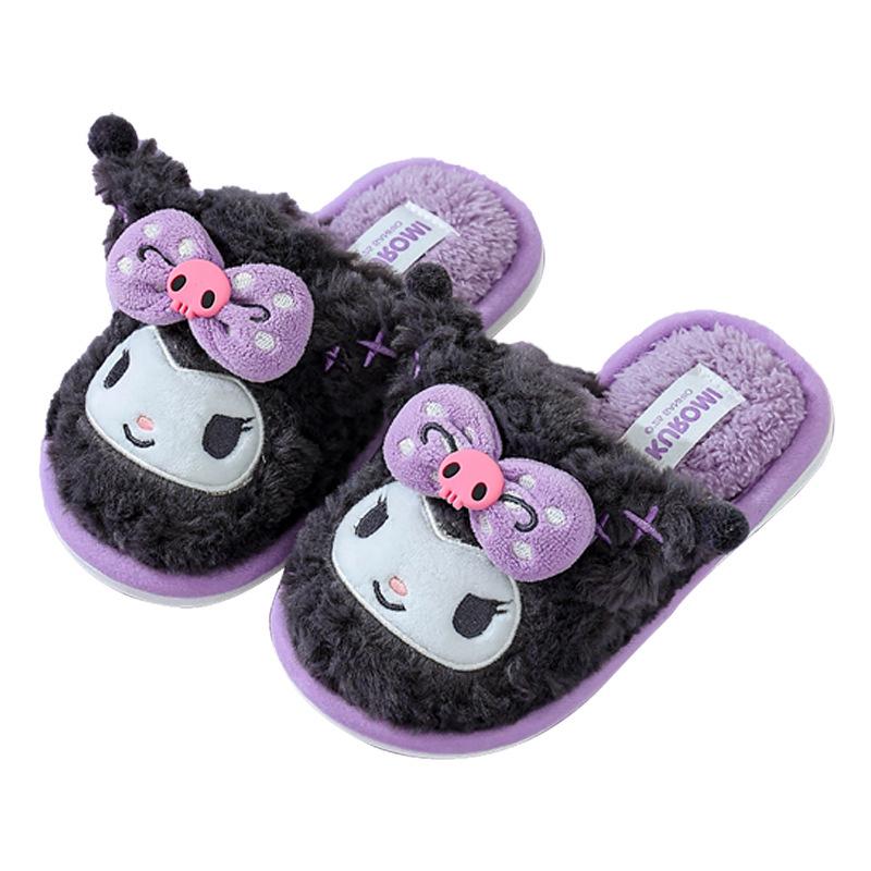 Женские зимние хлопковые тапочки-принцессы Sanrio - Нескользящие, Теплые, Плюшевые домашние туфли
