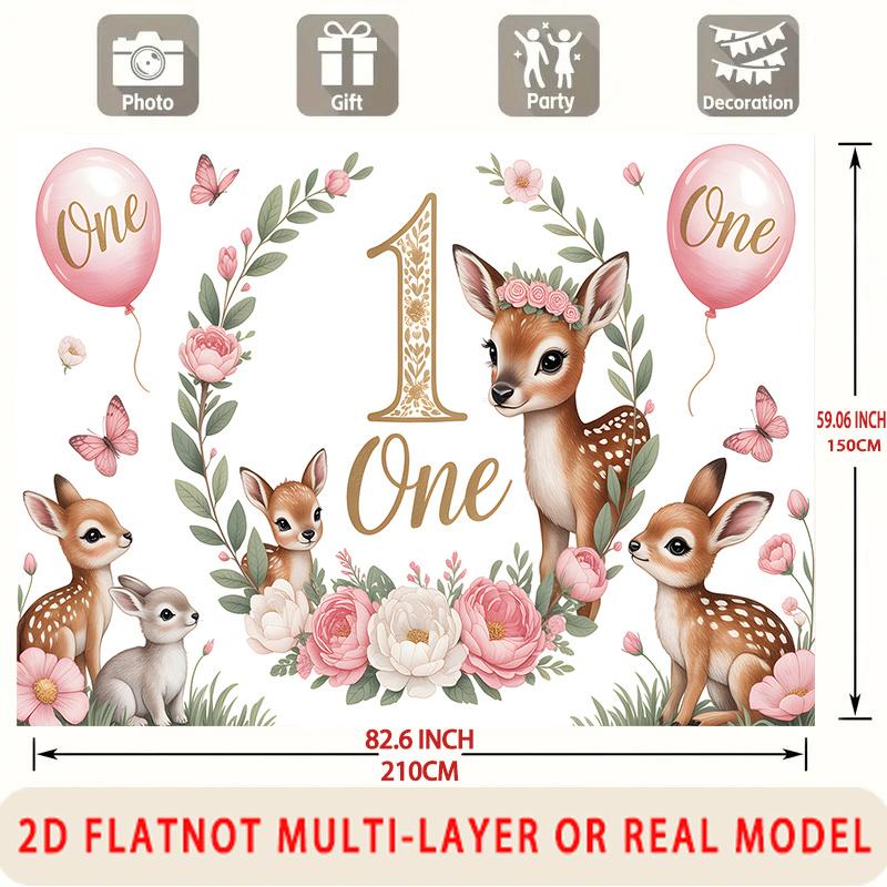 Birthday Party Backdrop Polyester Banner Photo Booth Decoration 25