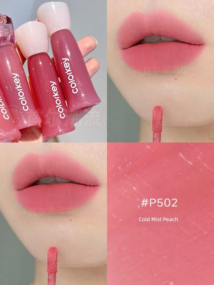 The Pseudo-Natural Makeup Goddess! Colorkey Water Mist Lip Glaze Upgraded Version Mirror Matte Lipstick for Women