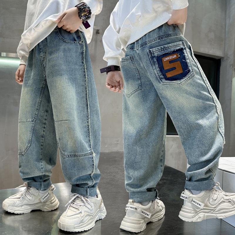 Детские джинсы Осенняя одежда Красивые мальчики Весенне-осенний стиль Красивые универсальные джинсы