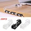 20Pcs Adhesive Data Cable Charging Wire Holder Clips Wall Desk Cord Organizer