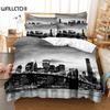 Постельное белье «Ночной вид моста» Комплект пододеяльника 3D Постельное белье Цифровая печать Постельное белье размера «Квин» Комплект постельного белья Модный дизайн