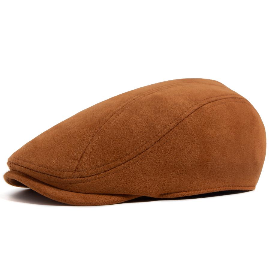 Men's Retro Suede Beret: Autumn/Winter Elastic Duckbill Painter Hat