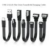 USB2.0 на Type C Разветвитель Дата-кабеля Угол вверх вниз влево вправо Провод Плоский Шнур USB C Передача Данных 2А Питание Синхронизация Удлинитель