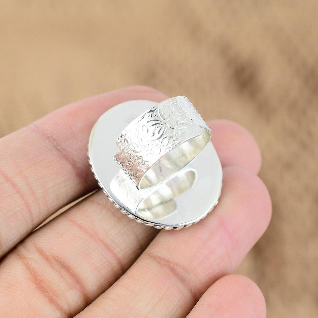 Подарок для нее Натуральный африканский аметист Мульти камень Регулируемое кольцо Серебро 925