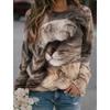 Funny Tiger Hoodie Women Fashion Hoodies Sweatshirts Cat Print Hoodies O-Neck Clothes Kawaii Pullovers Women Sweats Animal