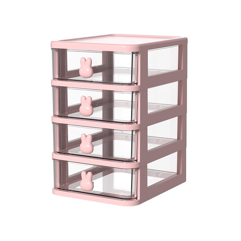 Compact Desktop Storage Box for Skincare and Cosmetics - Ideal for Students and Dorm Desks.