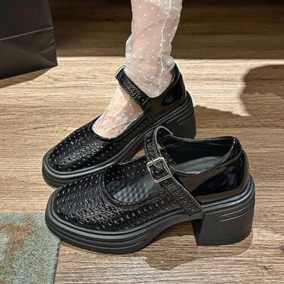 Модные туфли-лоферы на высоком каблуке с вырезами, женские, модные туфли на толстом каблуке с мелким вырезом, летние новые тренды 2025, туфли-лодочки, дизайнерские сандалии, вечерние туфли, zapatos