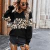 Свитера с леопардовым принтом и v-образным вырезом, женские осенне-зимние повседневные свободные джемперы, простые вязаные пуловеры, уличная одежда