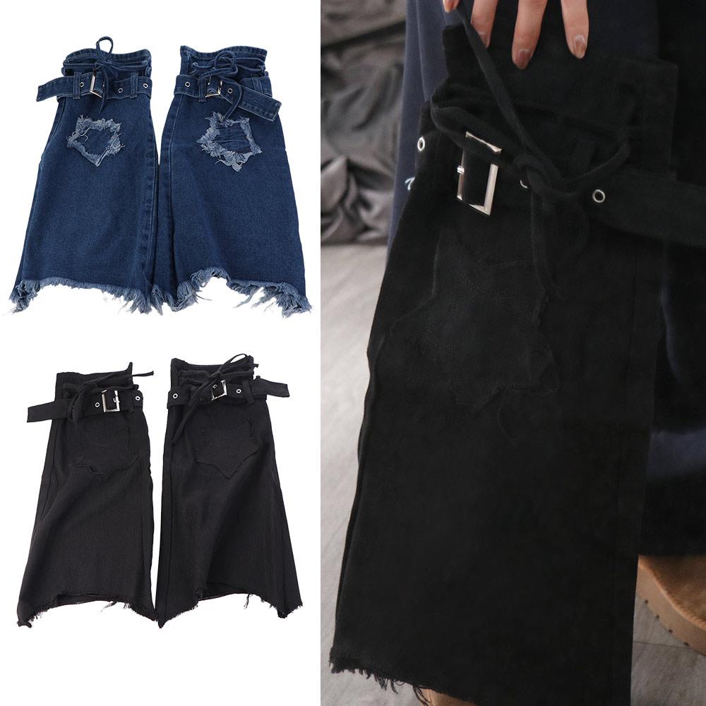 Denim Cloth Cross Trumpet Leg Covers Stars Long Stockings Trendy Y2K Denim Leg Warmers Cosplay