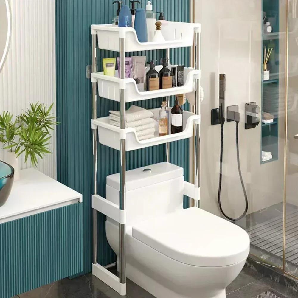 Органайзер для туалетной стойки, полка большой емкости для ванной комнаты, экономит место, стойка для хранения туалета, простая полка-органайзер для табурета