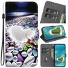 Чехол-кошелек из искусственной кожи с рисунком лунного пляжа и галечника для iPhone, Samsung, Infinix, TECNO, OPPO, Realme, Google... для более чем 900 моделей телефонов