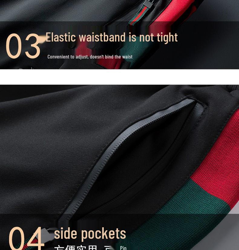 Мужской вышитый спортивный костюм: Толстовка в корейском стиле Little Bee для весны/осени