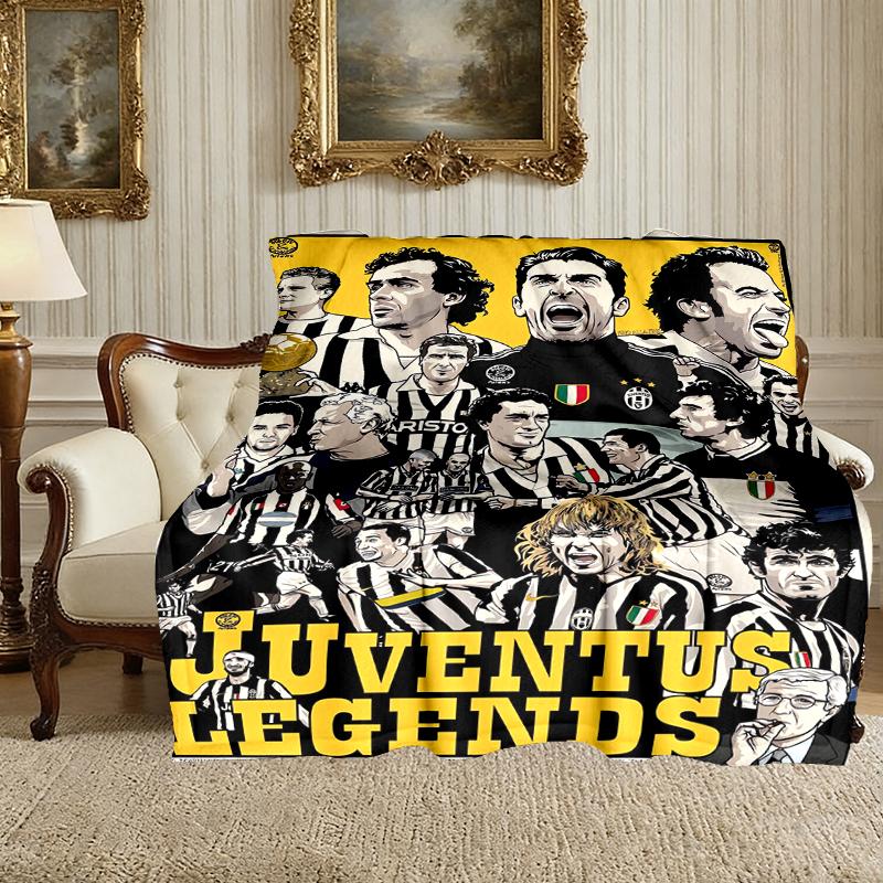 1pc Comfortable Home Print Throw Blanket, Juventus Football Club Blanket For Bed and Sofa Use, Special Present For Family