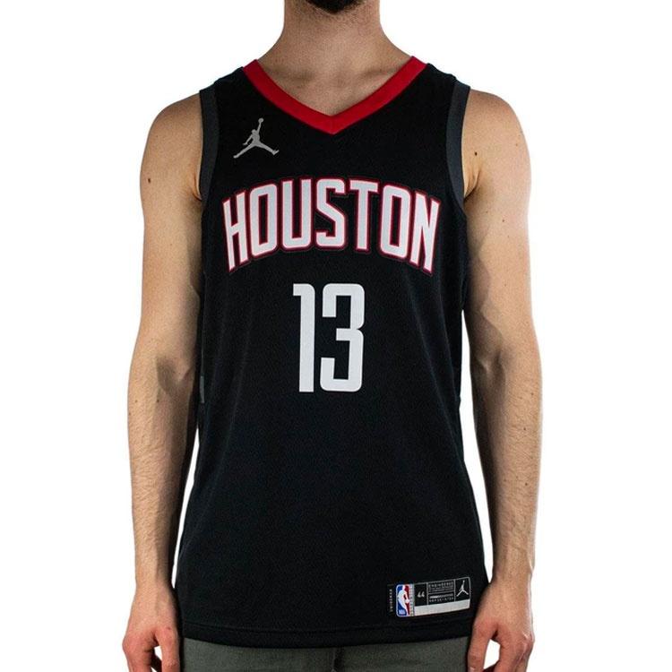 Air Jordan NBA SW Fan Edition 20-21 Season houston rockets LeBron James 13 Sports Basketball Jersey Black Men's CV9478-016