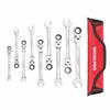 Flex Ratchet Wrench, Combination Wrench with Swivel Head, 8-19mm, 72 Gears, 9-Piece Set, for Assembly, Auto Repair, Maintenance, and DIY, Incl