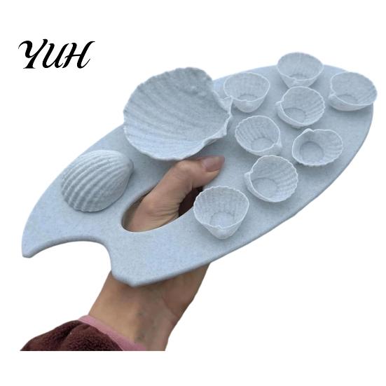 Creative Shell Paint Tray Ceramic Seashell Palette, Portable Art for Watercolor Palette Acrylic, Ocean Design Color Mixing Board Artist No