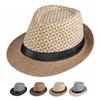 Summer Men Fedoras Hat Women's Sunscreen Small Hat Straw Jazz Hat Gentleman Outdoor Beach Hat Travel Panama Hat Jazz Topper Hat
