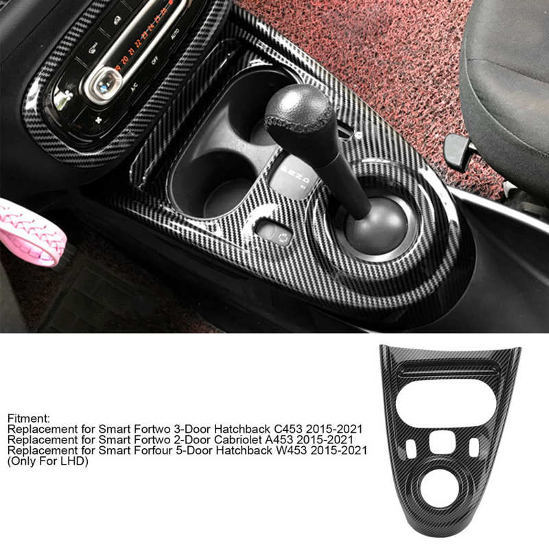 LHD карбоновый стиль, панель переключения передач, замена накладок для Smart Fortwo/Forfour 453 2015 2016 2017