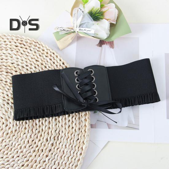 Корсетный пояс для женщин, завязывающийся на шнуровке, широкий эластичный пояс Waspie для платьев, аксессуар для костюма пирата на Хэллоуин