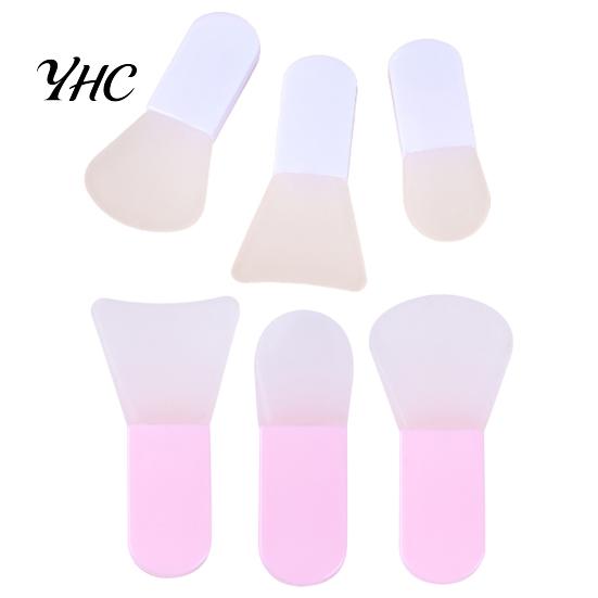 Face Clay Masque Brush 3Pcs/Set Ergonomic Design Short Handle Portable Silicone Non-deformable Foundation Cream Mud Applicator Travel Use Spa