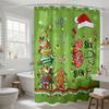 1 шт. Зеленая мультяшная водонепроницаемая шторка для душа с принтом рождественской елки, перегородка, приватная подвесная штора с 12 крючками, разные размеры
