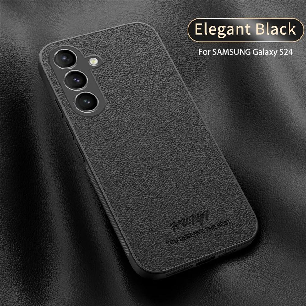 Роскошный деловой кожаный мягкий чехол с магнитной крышкой для Samsung Galaxy S24 Plus Ultra S23 FE S23FE S24Ultra чехлы для телефона Capa