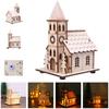 New Festival Led Light Wood House Christmas Tree Decorations For Home Decoration Wooden House DIY Gift Window Decoration