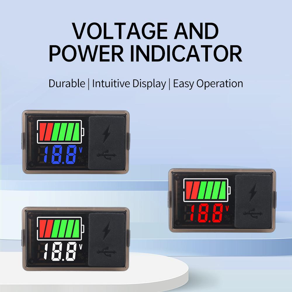 Цифровой индикатор напряжения батареи Type-c USB DC 8~30V Дисплей Светодиодный Тестер Индикатор уровня заряда Измеритель емкости литиевой батареи