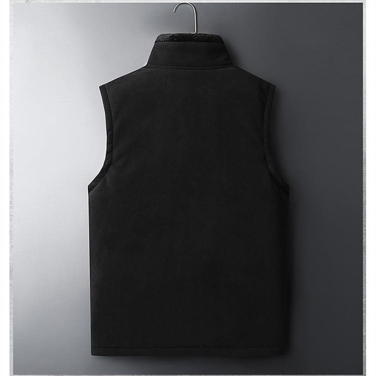 Мужской осенне-зимний утепленный плюшевый жилет на молнии с утолщенной подкладкой, жилет для отдыха больших размеров, свободный жилет