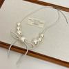 Elegant Bow Beaded Necklaces Exaggerated Clavicle Chain Large Pearl Choker Necklace  Collar
