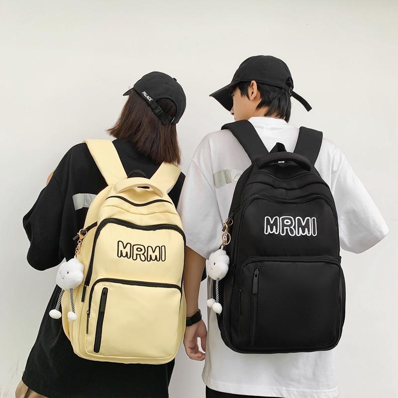 Школьный рюкзак для школьников средней школы, студенческий стиль, мужской рюкзак с буквенным принтом, женский рюкзак большой емкости