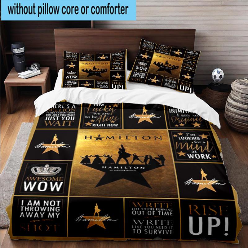 3PCS Star Hamilton Art 3pcs Bedding,Including 3PCS Duvet Cover And 2pcs Pillowcases Perfect for Christmas,Ideal for Bedroom, Dormitory